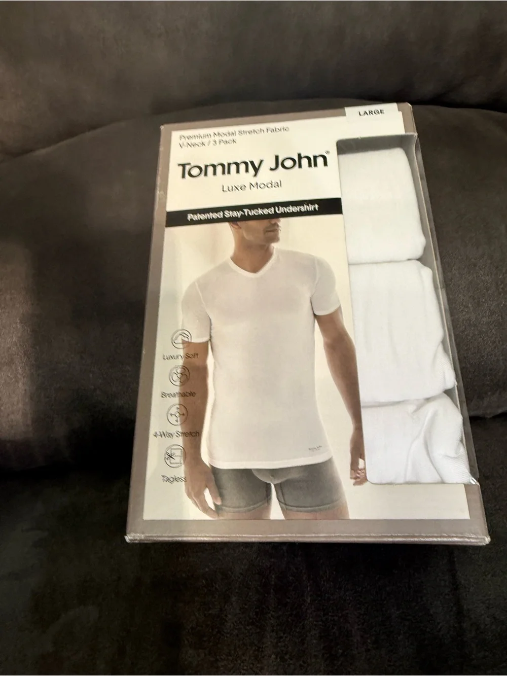 Tommy John White Luxe Modal Men's Undershirts - 3 Pack